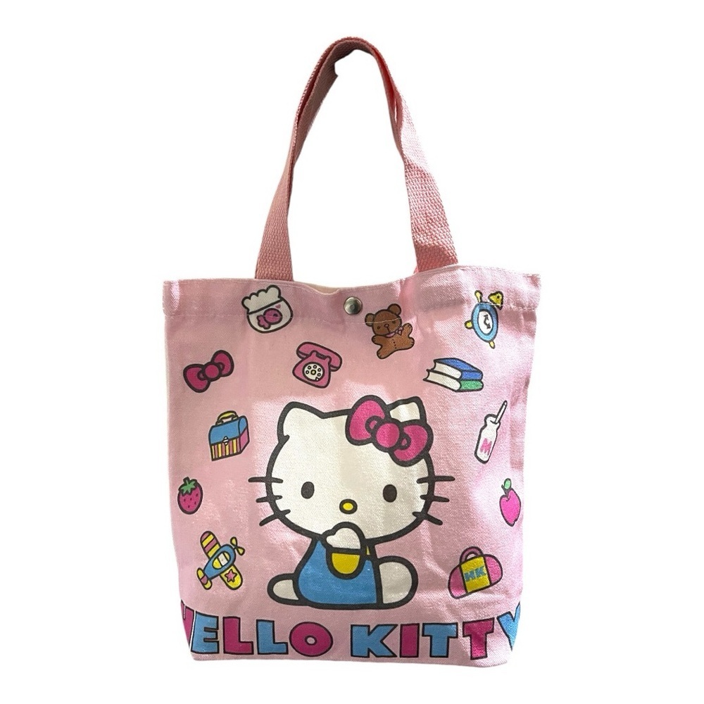 Sanrio Hello Kitty Pink Tote Bag with Blue and White Accents